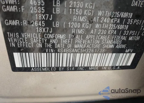 2017 Subaru Outback 2.5I Limited from USA, damaged, VIN 4S4BSANC5H3261738